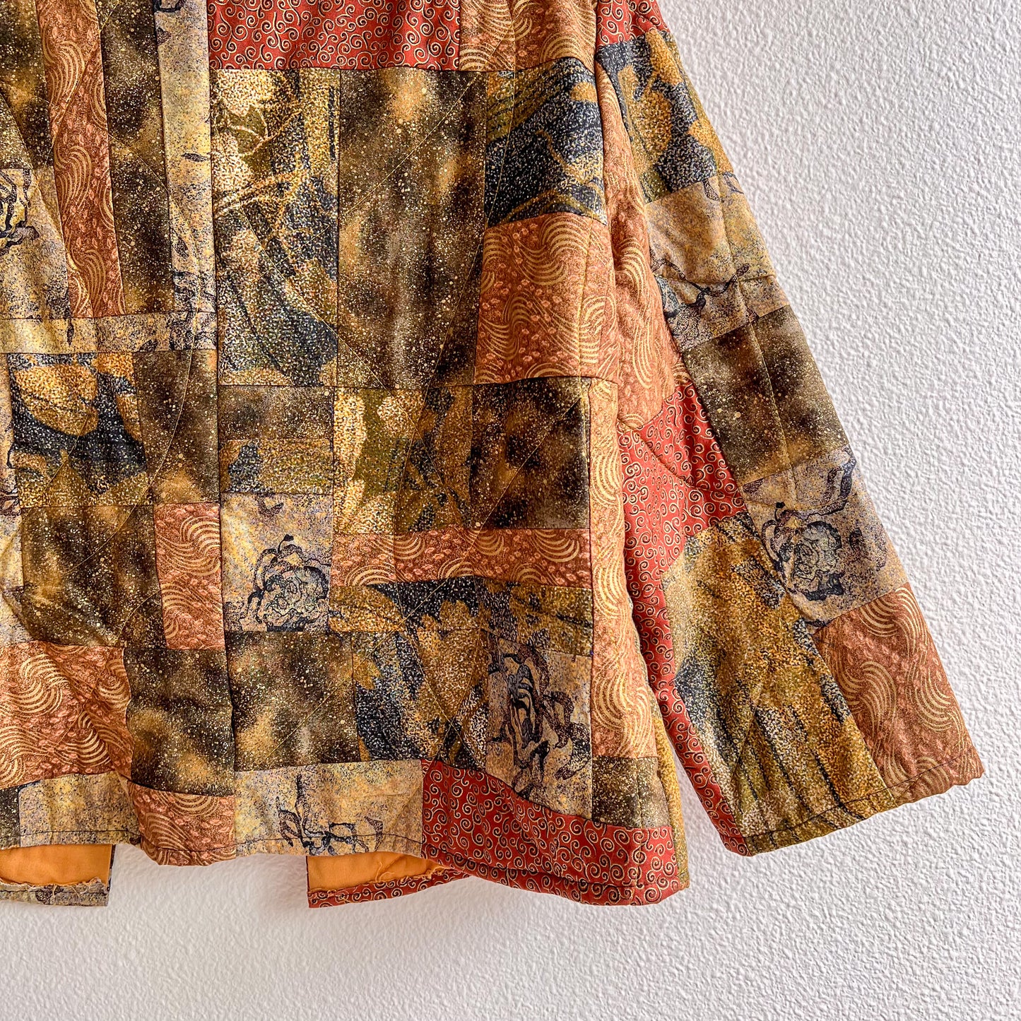 1970s Autumnal Patchwork Quilted Jacket (M)