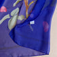 1990s Royal Blue Long Scarf With Pink Rose