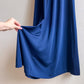 1970s Midnight Blue Maxi Dress With Floral Trim (S)