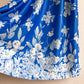 1970s Blue and White Floral Muumuu Dress (L/XL)