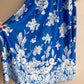 1970s Blue and White Floral Muumuu Dress (L/XL)