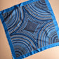 1970s Shades of Blue Pattern Silk Scarf