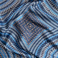 1970s Shades of Blue Pattern Silk Scarf