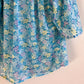 1970s Cyan Blue Floral Breezy Blouse (M)