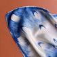 1970s Blue and White Starburst Print Silk Scarf