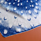 1970s Blue and White Starburst Print Silk Scarf