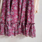 1970s Burgundy Florals Gunne Sax Dress (XXS)