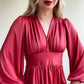 Stunning 1970s Burgundy Gown With Long Sleeves (S/M)