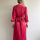 Stunning 1970s Burgundy Gown With Long Sleeves (S/M)