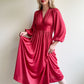 Stunning 1970s Burgundy Gown With Long Sleeves (S/M)