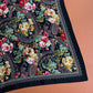 1970s Floral and Paisley Pattern Silk Scarf