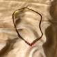 1970s Gold Herringbone Necklace With Pink Rhinestones