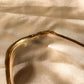 1970s Gold Herringbone Necklace With Pink Rhinestones