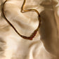 1970s Gold Herringbone Necklace With Pink Rhinestones