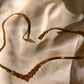 1970s Gold Herringbone Necklace With Pink Rhinestones
