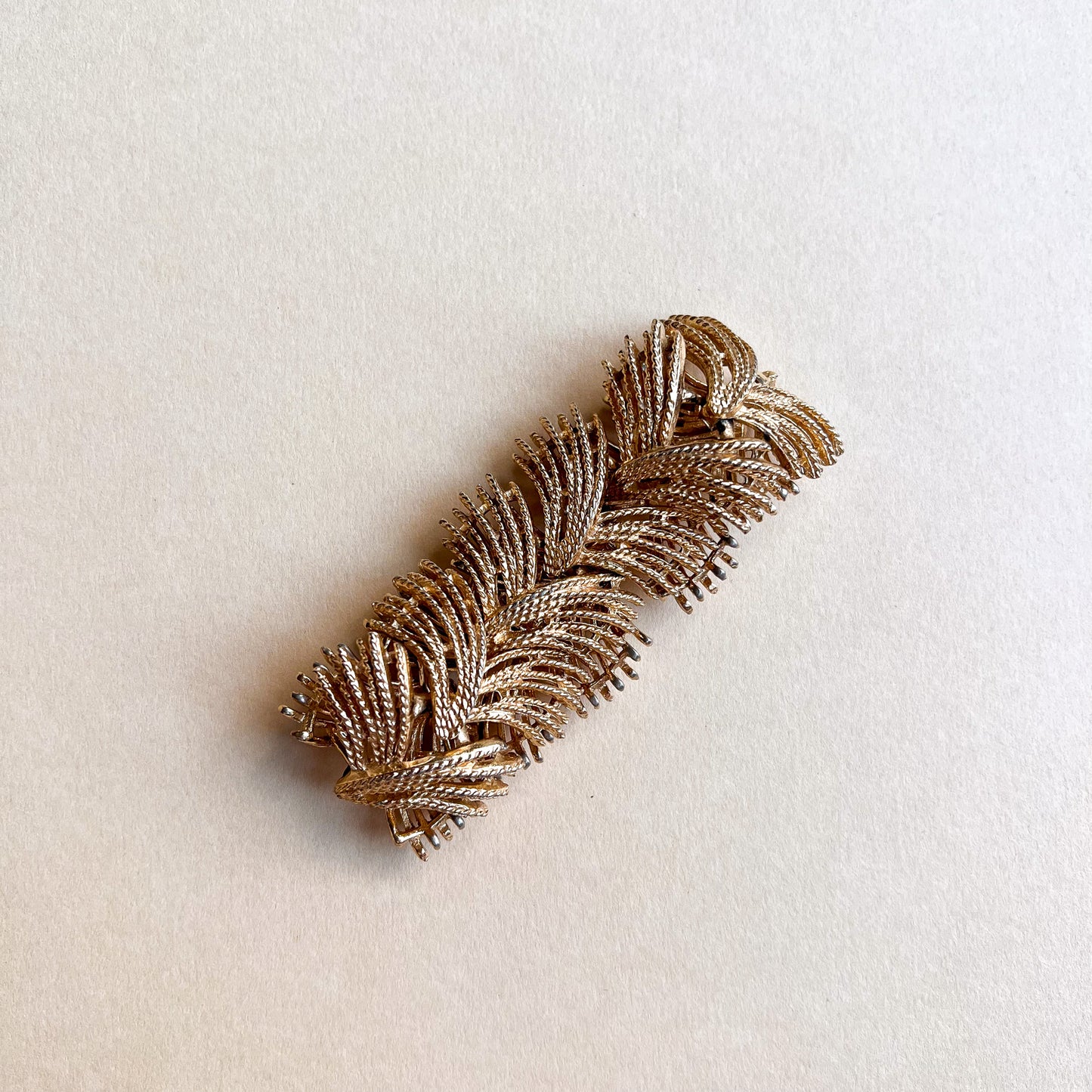 1970s Gold Wheat Statement Bracelet