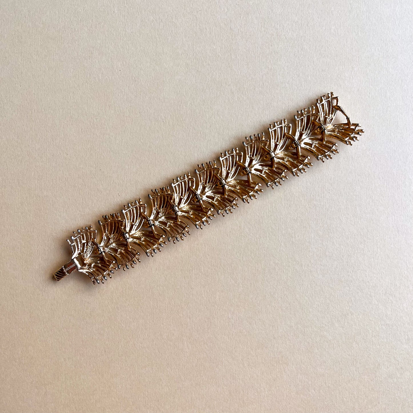 1970s Gold Wheat Statement Bracelet