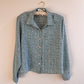 1970s Green and White Pattern Button Down (M)