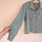 1970s Green and White Pattern Button Down (M)