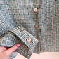 1970s Green and White Pattern Button Down (M)