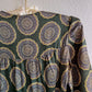 Gorgeous 1970s Forest Green Printed Party Dress (XS)