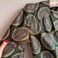 Gorgeous 1970s Forest Green Printed Party Dress (XS)
