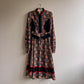 Exquisite 1970s Gunne Sax Black Floral Dress With Red Trim (S/M)