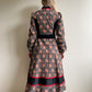 Exquisite 1970s Gunne Sax Black Floral Dress With Red Trim (S/M)