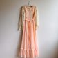 Stunning 1970s Gunne Sax Peach Cotton Gown With Lace (M/L)