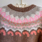 1970s Handknit Brown Sweater With Yoke Design (L/XL)