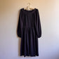 1970s JC Penneys Black Long Sleeve Dress (L)
