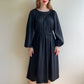 1970s JC Penneys Black Long Sleeve Dress (L)