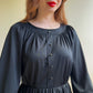 1970s JC Penneys Black Long Sleeve Dress (L)