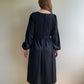 1970s JC Penneys Black Long Sleeve Dress (L)