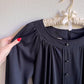 1970s JC Penneys Black Long Sleeve Dress (L)