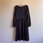 1970s JC Penneys Black Long Sleeve Dress (L)