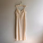 1970s Light Cream Nylon Maxi Slip Dress (M)