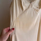 1970s Light Cream Nylon Maxi Slip Dress (M)