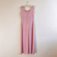 1970s Mauve Maxi Dress With Crochet Bodice (M)