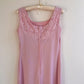 1970s Mauve Maxi Dress With Crochet Bodice (M)