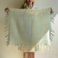 1970s Mint and Cream Hand Knit Scarf