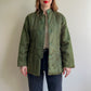 1970s Olive Green Satin Padded Jacket (L/XL)