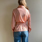 1970s Soft Peach Buttoned Blouse With Tie (M/L)