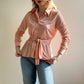 1970s Soft Peach Buttoned Blouse With Tie (M/L)