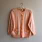 1970s Peach Cardigan With Floral Buttons (M/L)