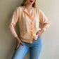 1970s Peach Cardigan With Floral Buttons (M/L)