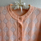 1970s Peach Cardigan With Floral Buttons (M/L)