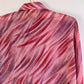 1970s Pink Pattern Blouse With Ruffles (M/L)