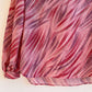 1970s Pink Pattern Blouse With Ruffles (M/L)