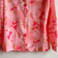 1970s Pink Button-Down Blouse With Floral Pattern (S/M)